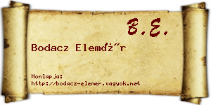 Bodacz Elemér névjegykártya