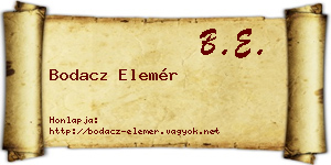 Bodacz Elemér névjegykártya